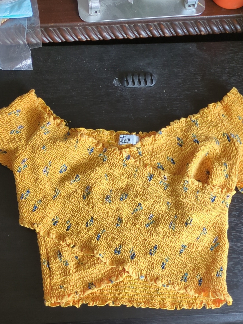 Hollister Crisscross Ruched Crop Top - Size L